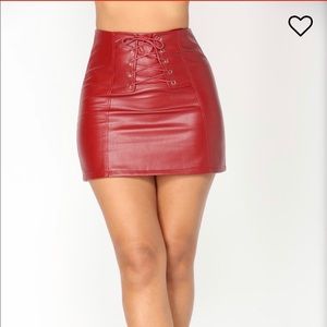 Faux leather skirt